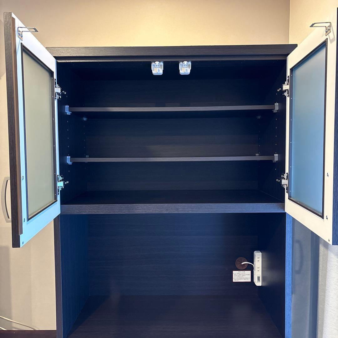 Nitori ニトリ ダークブラウン 食器棚 可動棚付き 美品