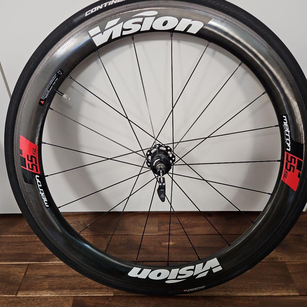Vision metron55SLリムブレーキ用クリンチャーカーボンホイール前後