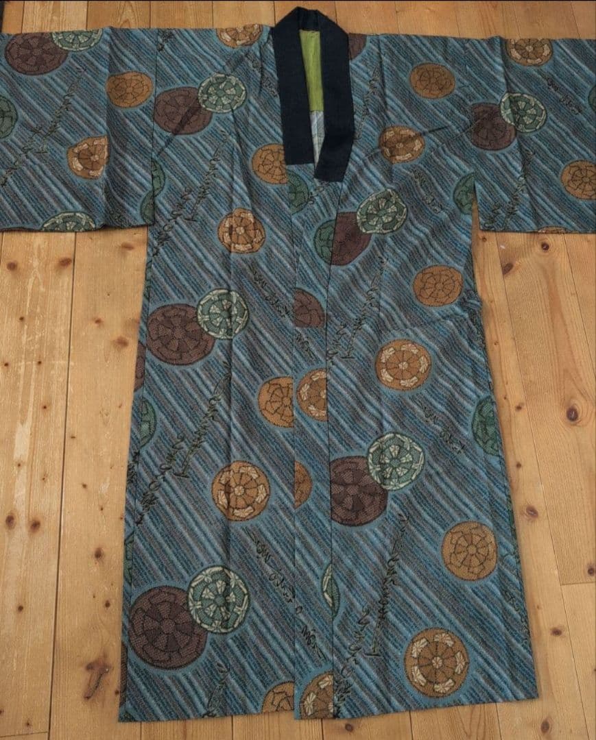 【専用】正絹小紋　袷【幾何学柄】着物/帯/帯揚/帯締/雪駄/襦袢/男性着物