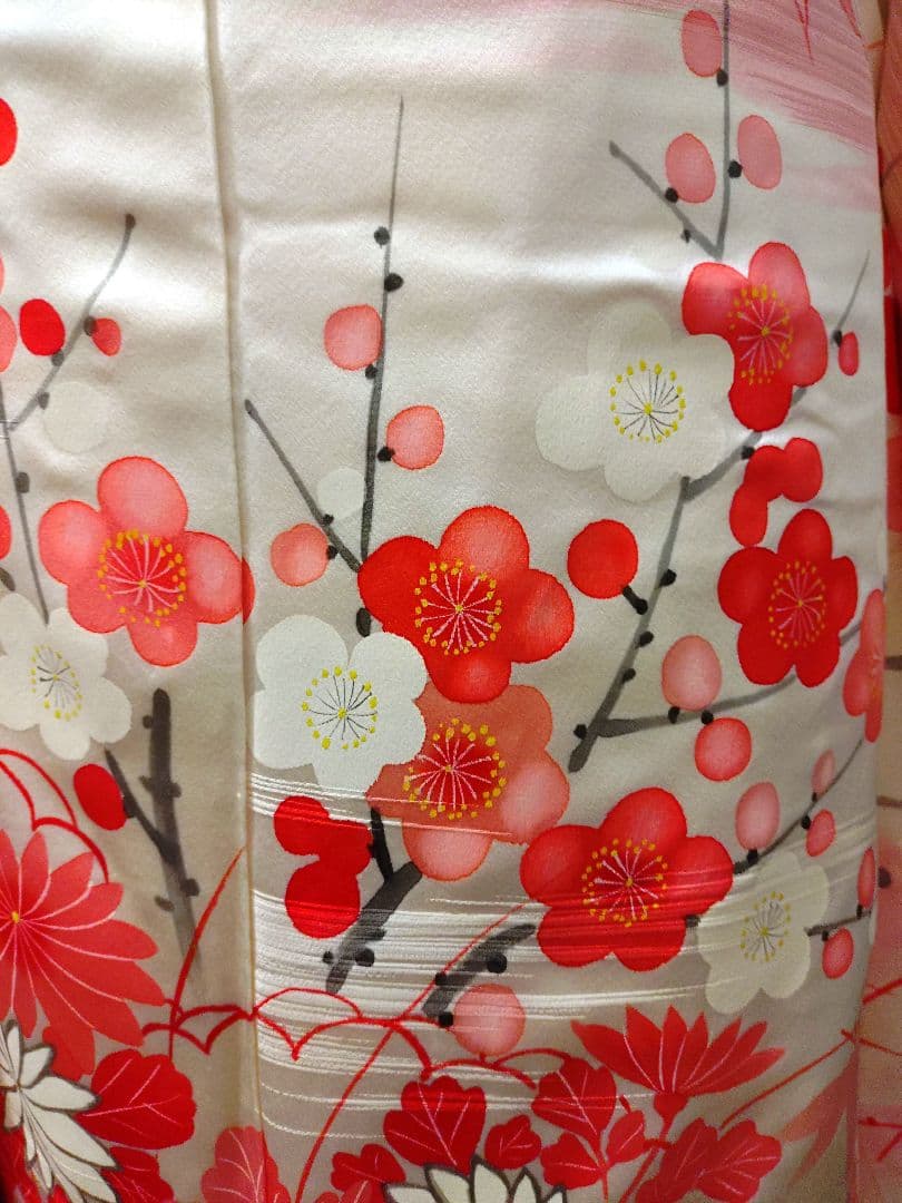 振袖　長襦袢　袋帯　帯締　帯揚　重衿　フリルレース衿　フルセット　美品