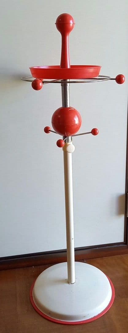 70’s スペースエイジ　ポールハンガー　昭和レトロ　貯金箱付き　当時物