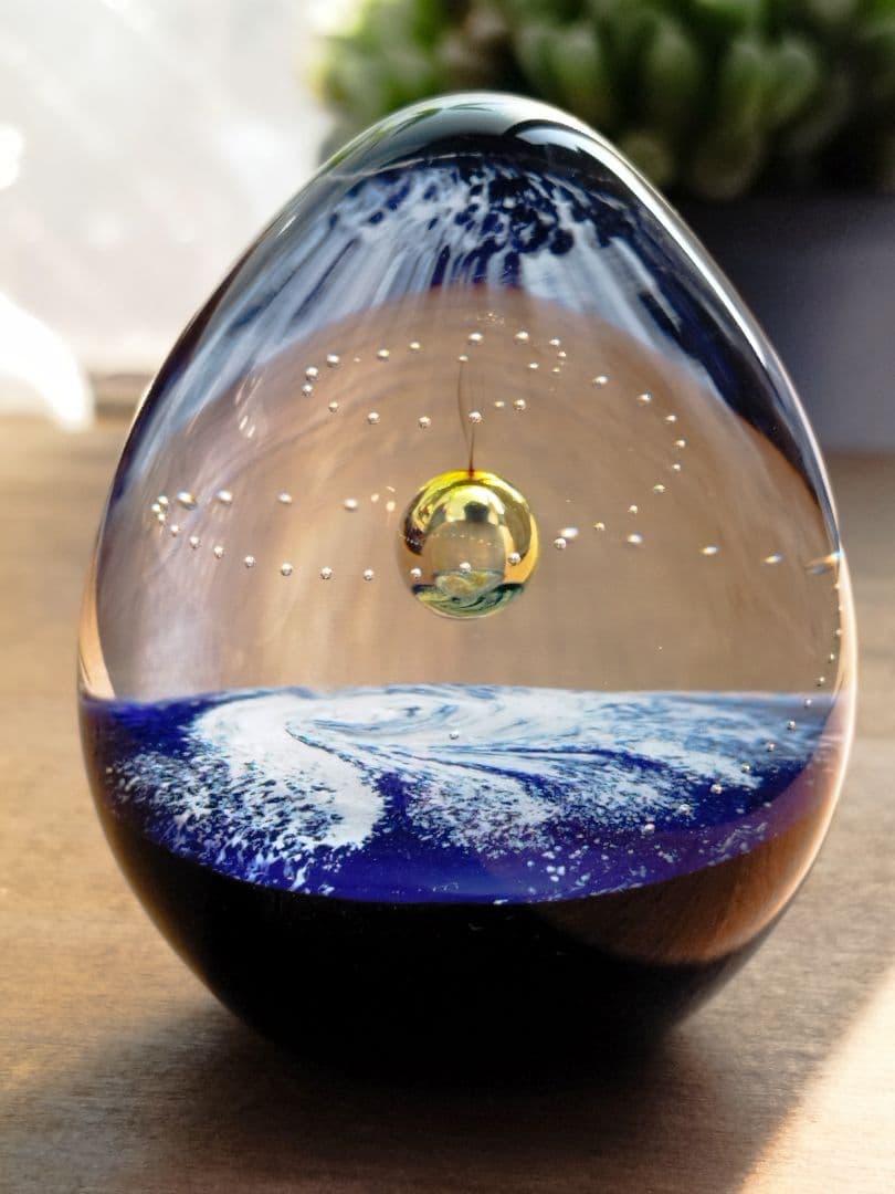 ノグチミエコ ガラスアート 軌跡09 ペーパーウェイト