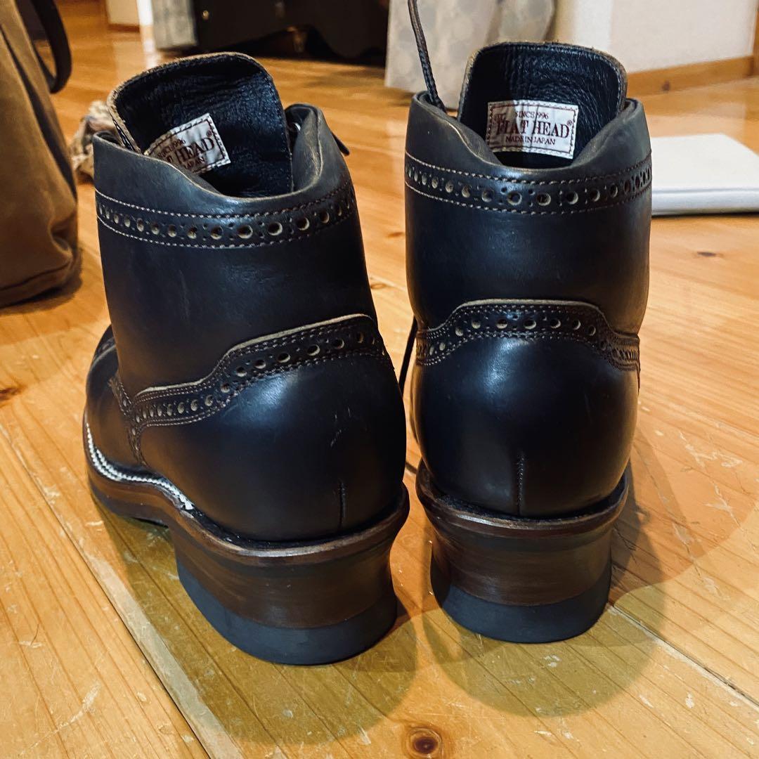 ※りん※ 【 中古 】 THE FLAT HEAD メダリオン ブーツ 黒