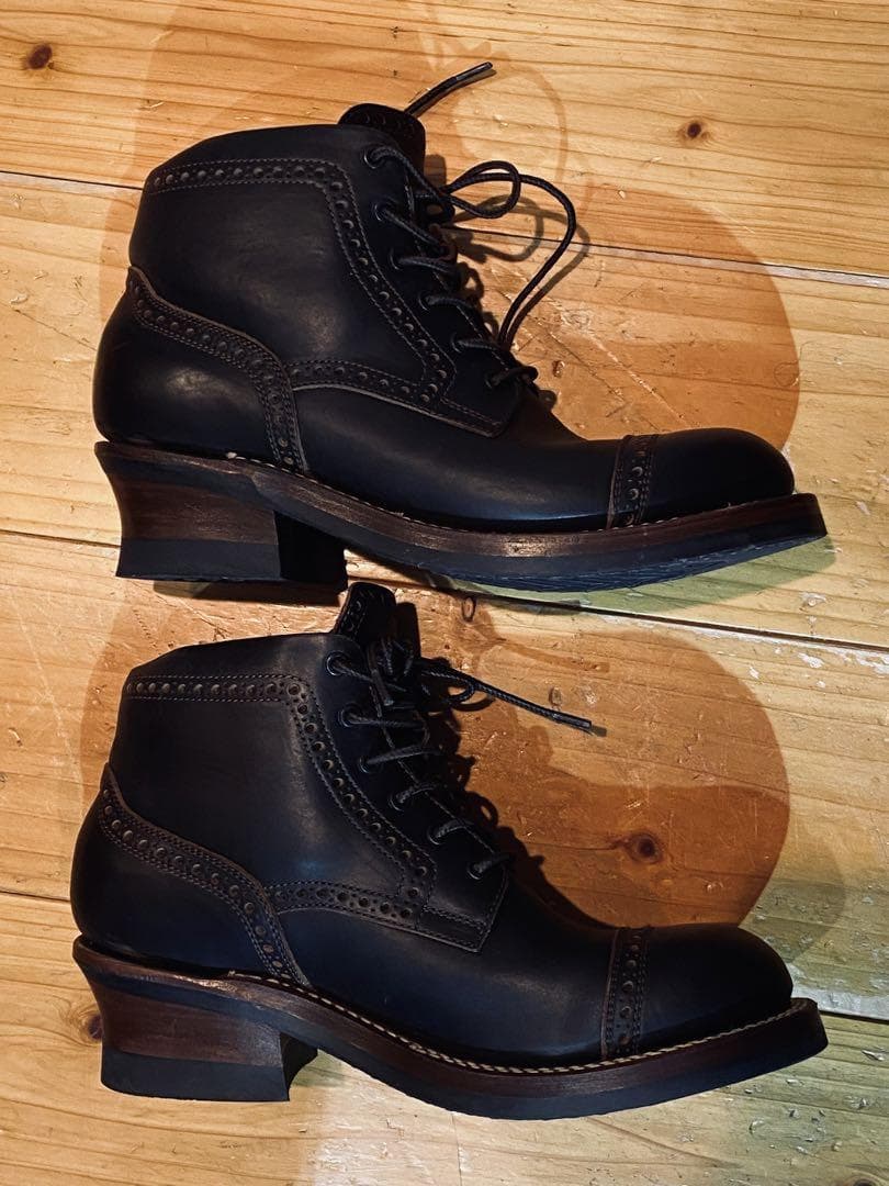 ※りん※ 【 中古 】 THE FLAT HEAD メダリオン ブーツ 黒