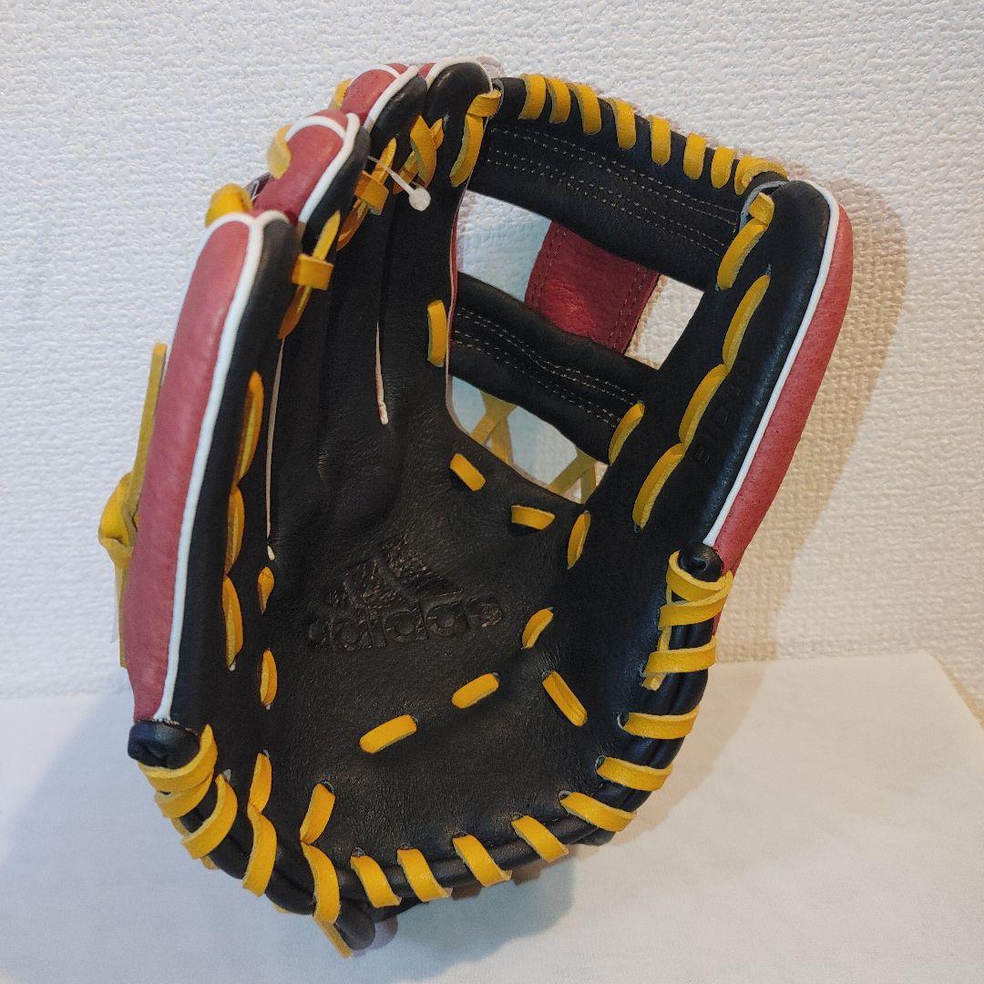 adidas　希少　少年野球　軟式　左投げ　グローブ ブラック×レッド
