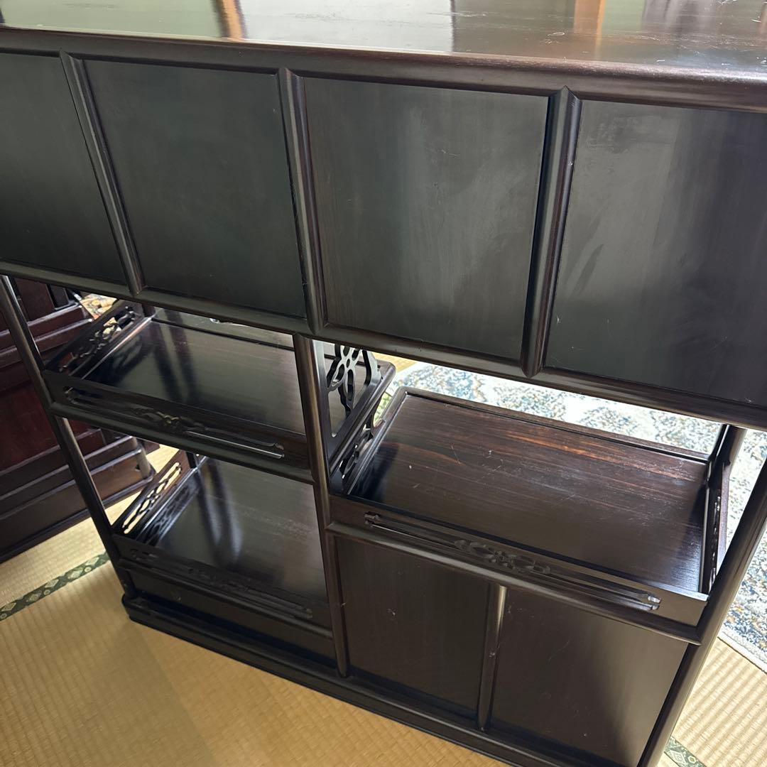 茶箪笥 ダークブラウン 破損あり