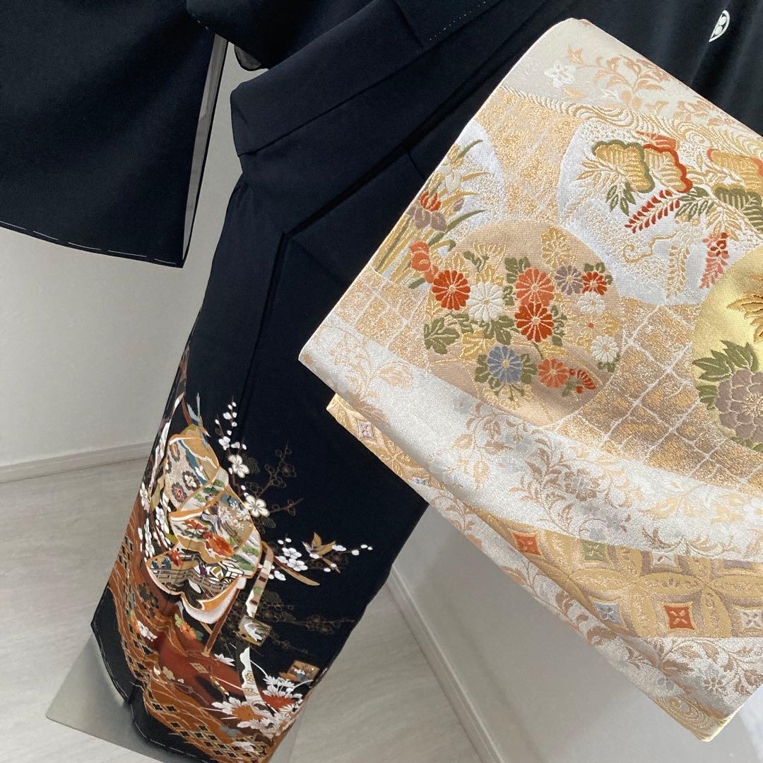 新品　豪華黒留袖フルセットお探しの方に　刺繍　駒刺繍　金銀彩　比翼仕立て