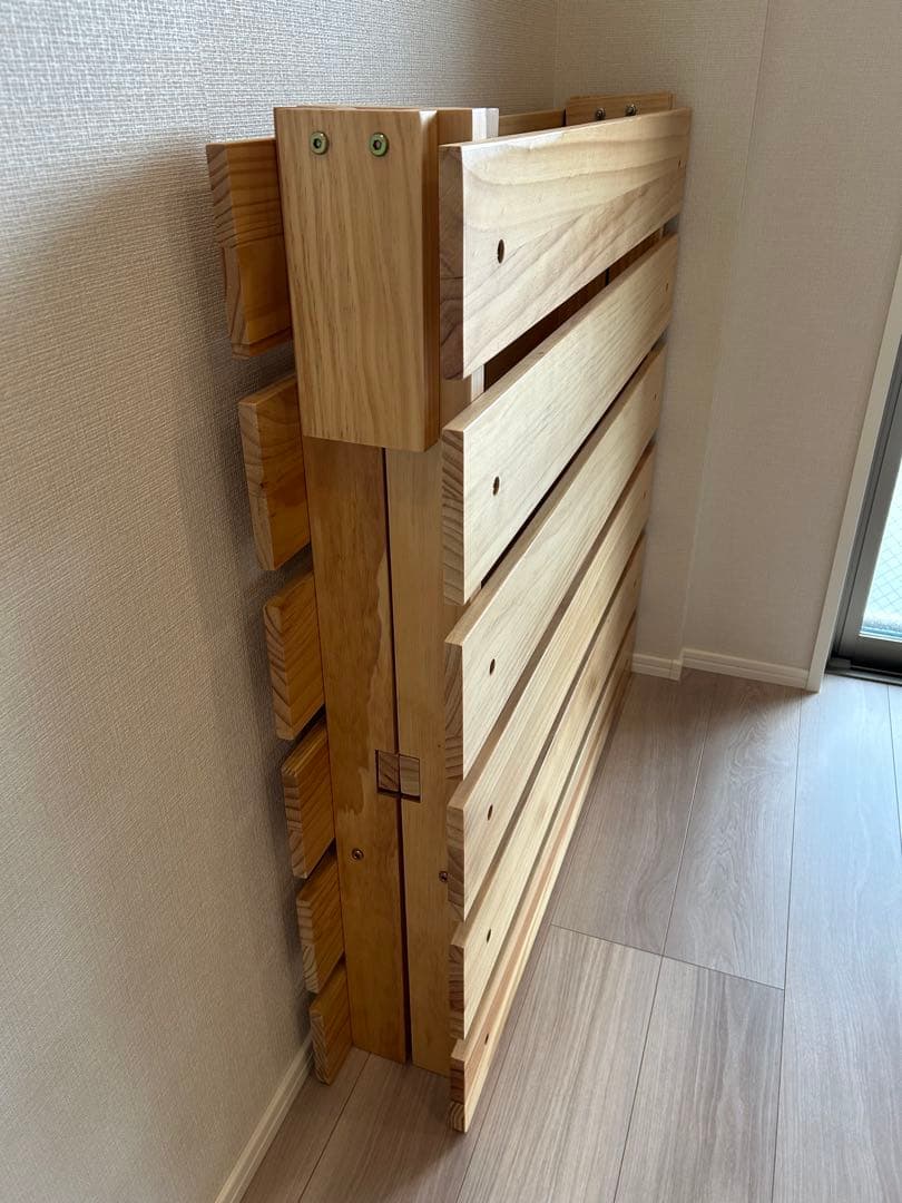 エムール　折りたたみすのこベッド　木製 天然木 シングル