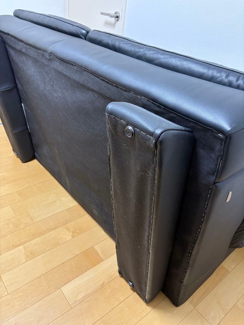 Italsofa イタルソファ　高級ソファ　本革レザー　ブラック　2人掛け