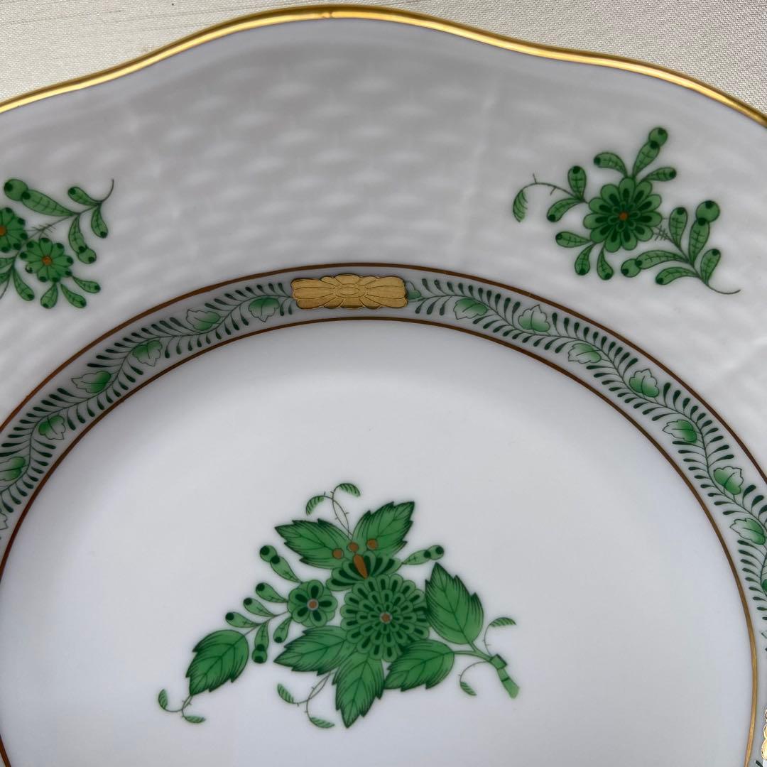 ヘレンド アポニーグリーン クレセントディッシュ プレート