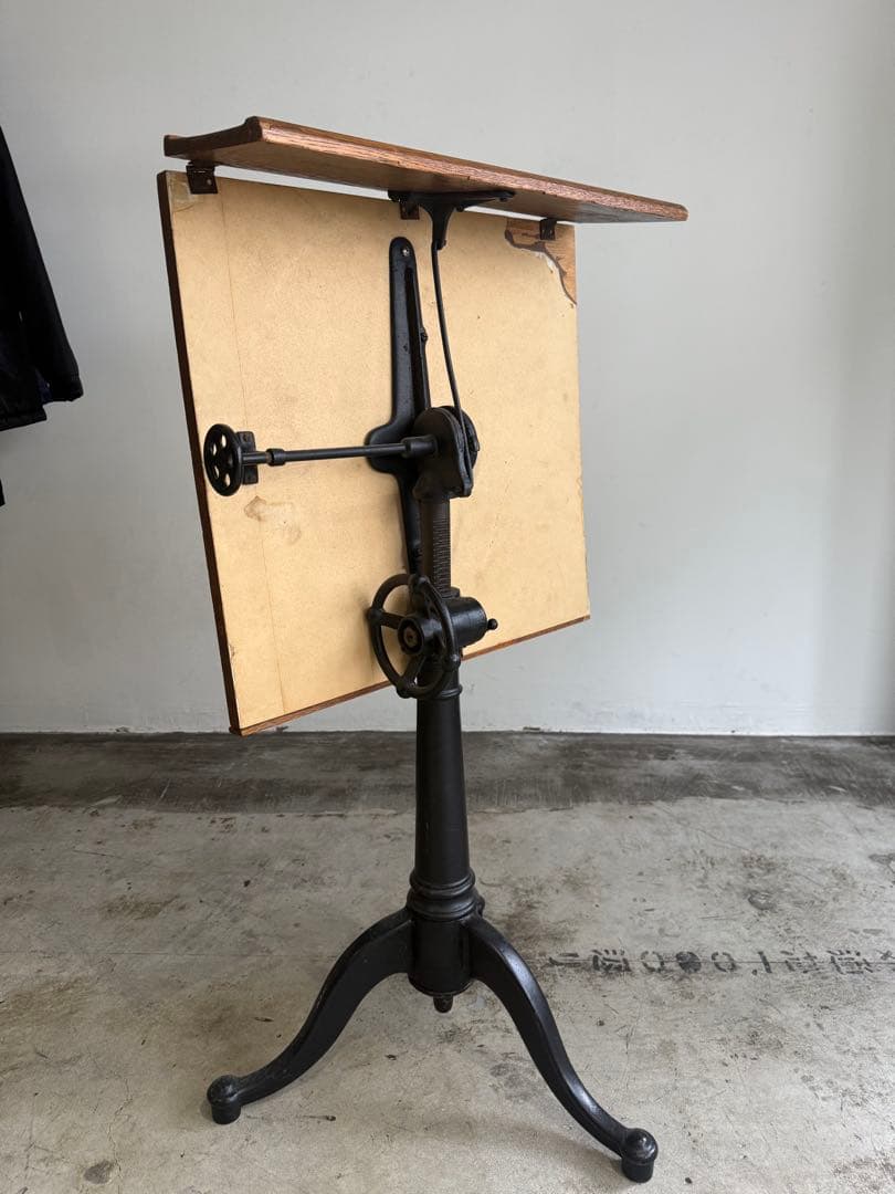 ヨーロッパアンティーク製図台（ドラフティングテーブル）作業台　折りたたみテーブル