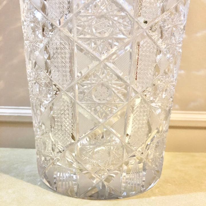 #37 ボヘミア　ガラス　花瓶　花器　Bohemia ハンドカット　クリスタル