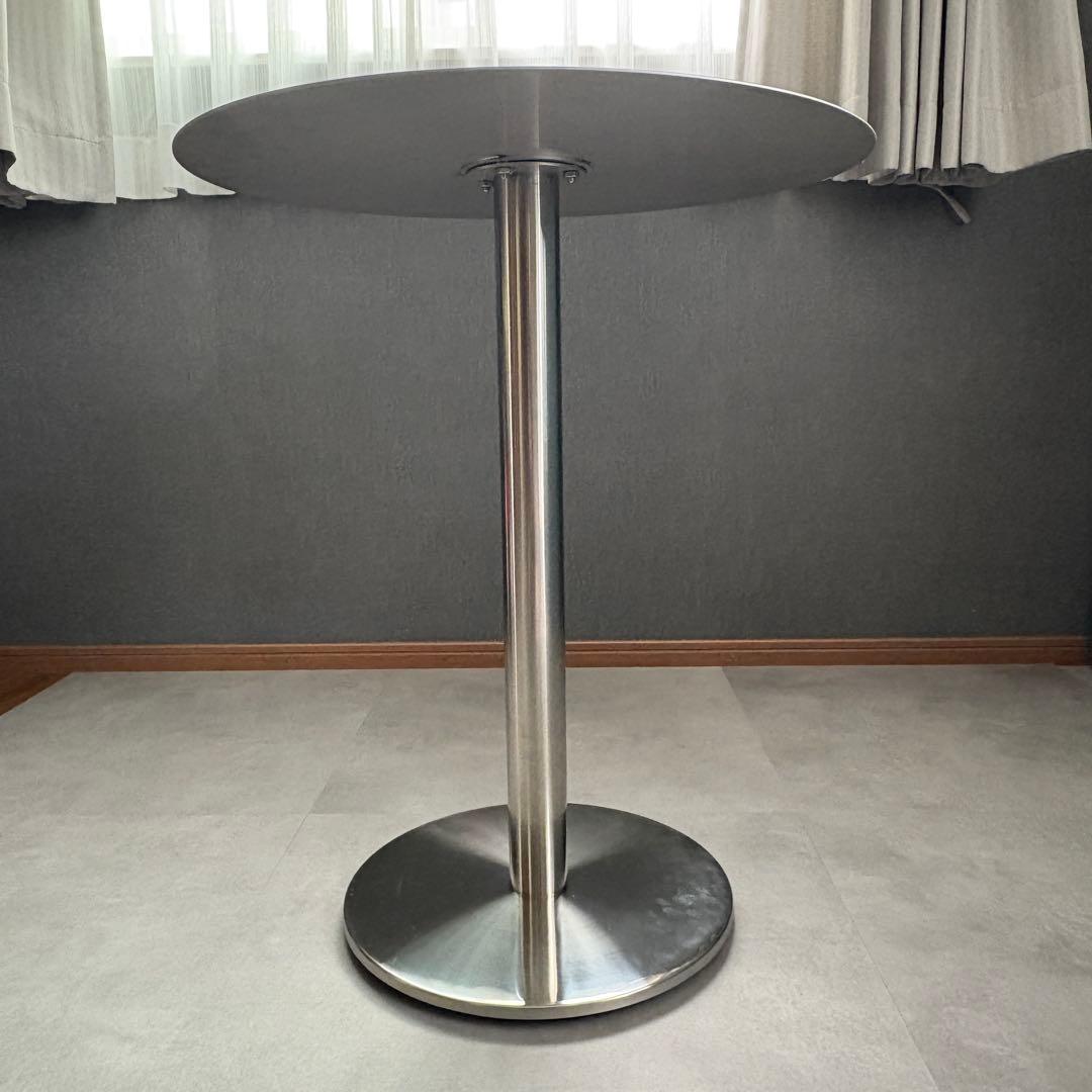 ステンレスコーヒーテーブル サイドテーブル ヘアライン仕上げ カフェ バルコニー