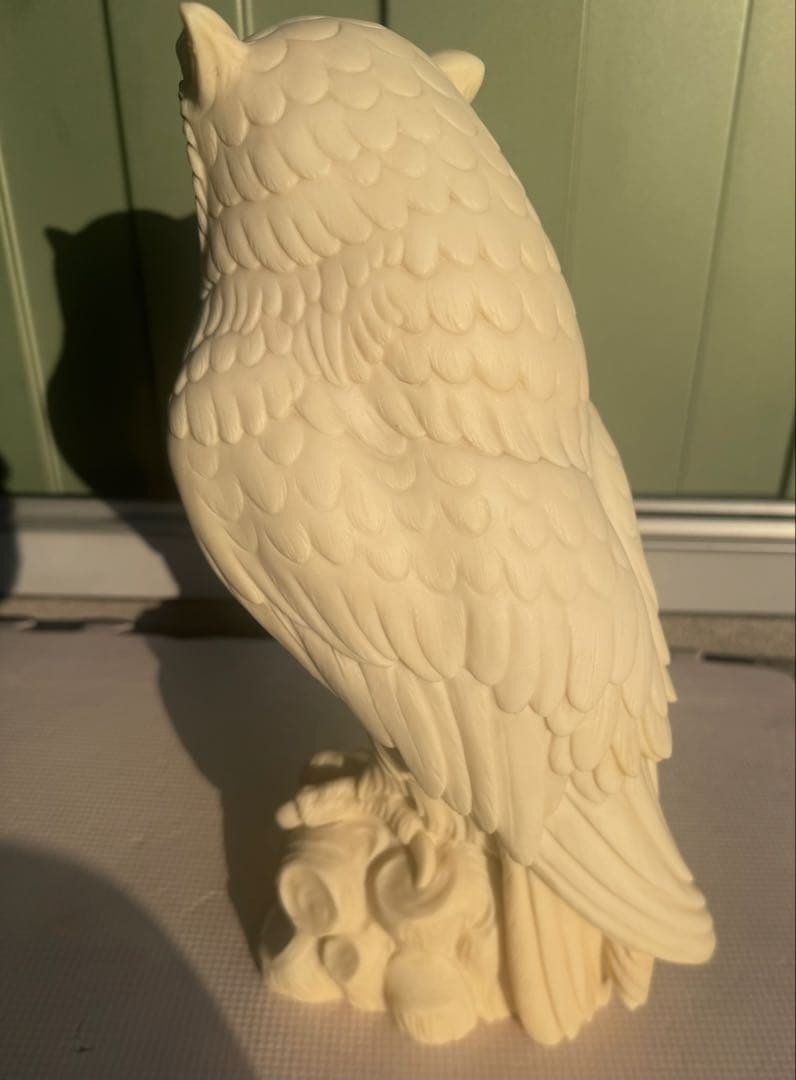 【ギリシャ製／人工大理石】フクロウの置物 ペガサス刻印 大型 30cm