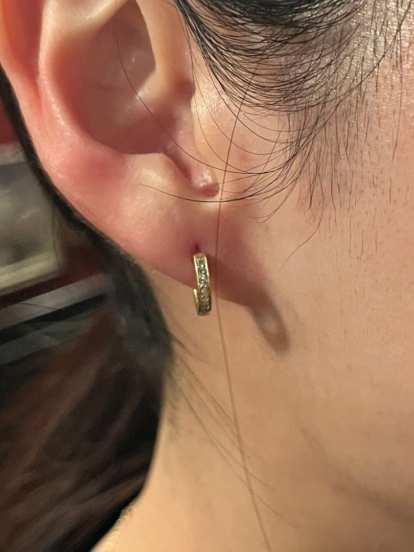 【新品 未使用】18金 ダイヤモンド ピアス 片耳