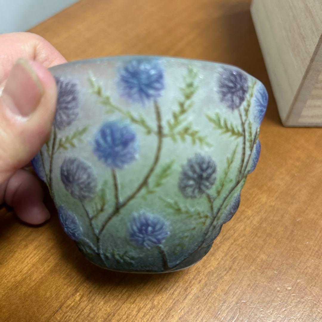 最終お値下　飯塚亜裕子さん　花の蓋物　パートドヴェール　貴重