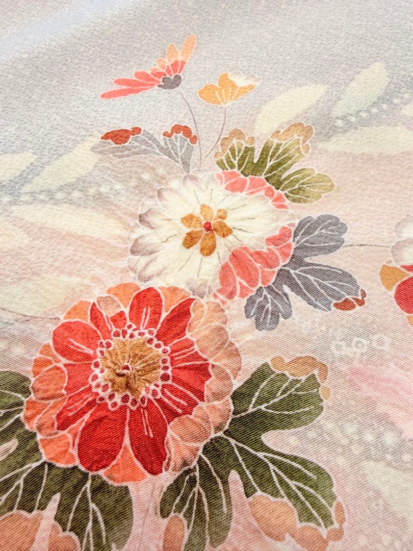 新品 高級 訪問着 正絹 絞り 辻が花 パステルカラー たたき染め ぼかし染め