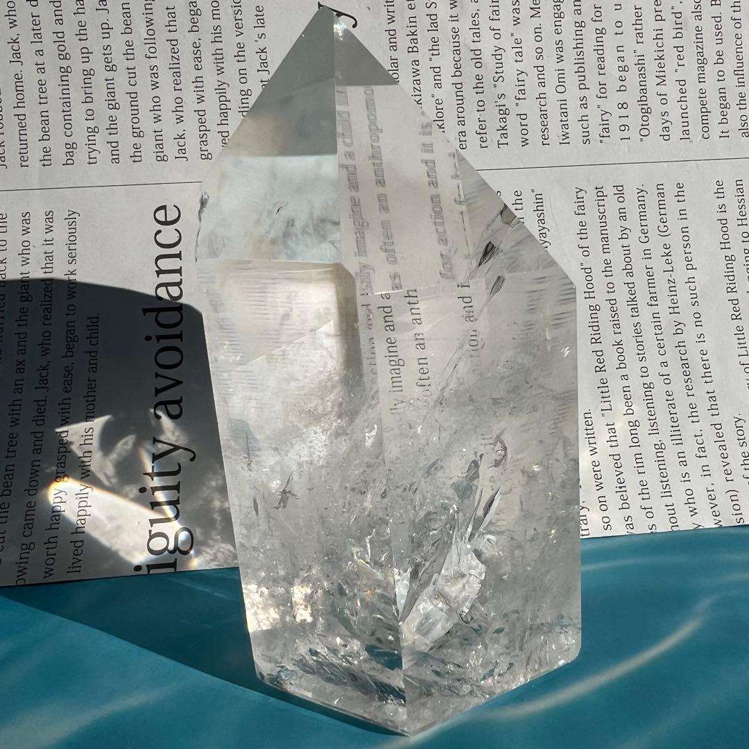 ✳️超極上 高透明度☆最高級 別格品✨レインボー 水晶 六角柱 原石 天然石