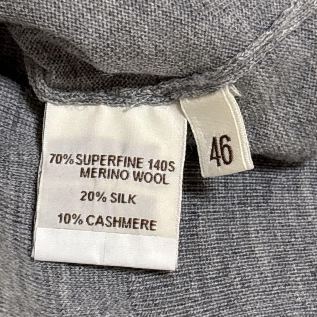 フィリッポデローレンティス　クルーネックニット、カシミア、シルク混　グレー　46