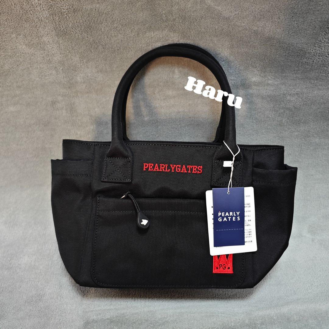 PEARLY GATES ミニバッグ 黒ゴルフ収納バッグ ハンドバッグ小物バッグ