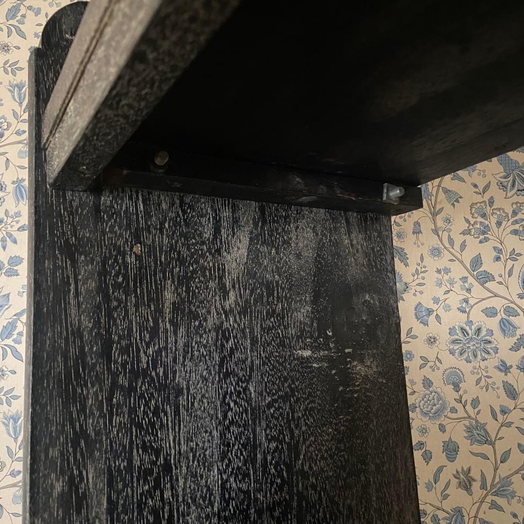 ビンテージ　木製本棚　オープンラック　シンプルブラック　6段　古い家具