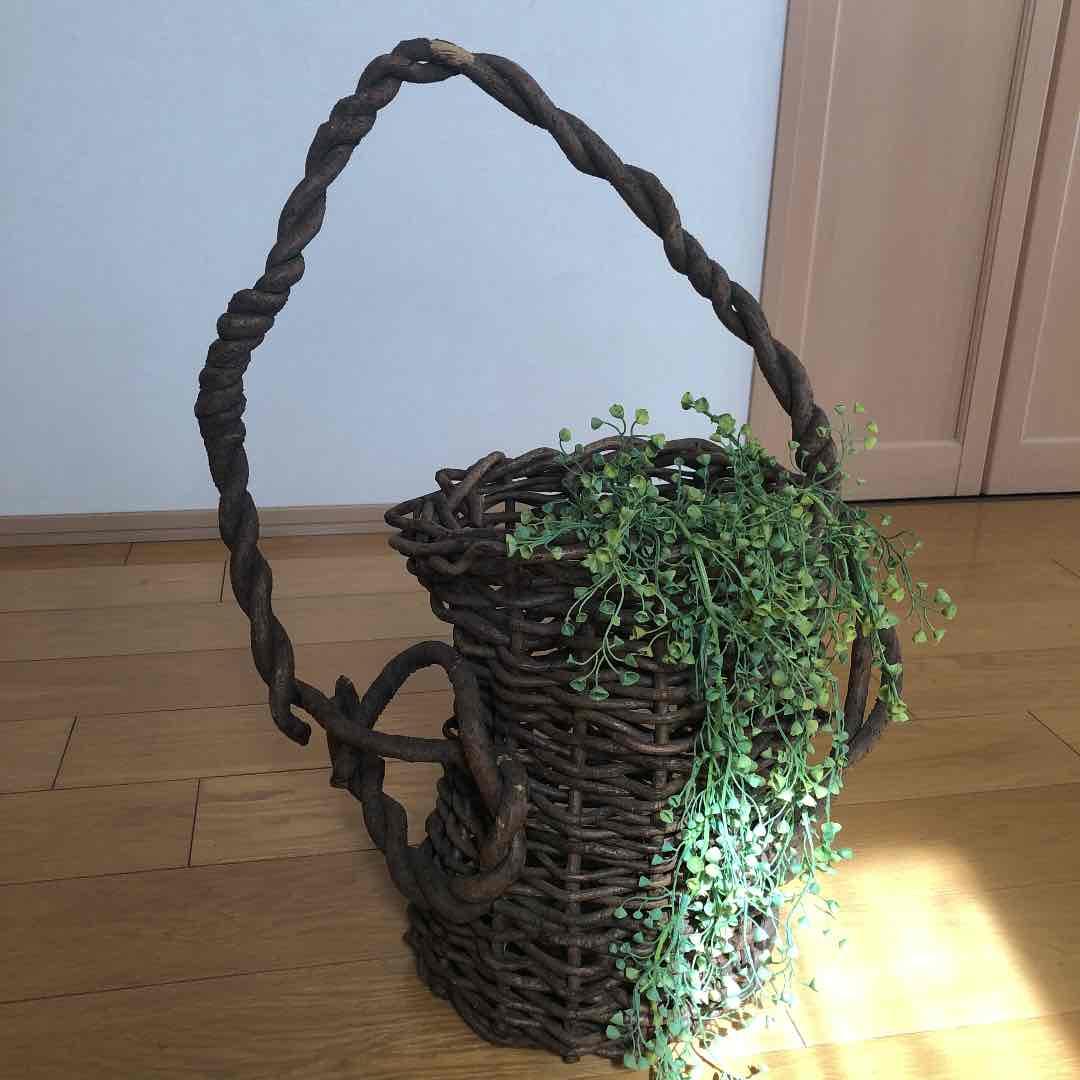 アンティーク　籠　アケビ