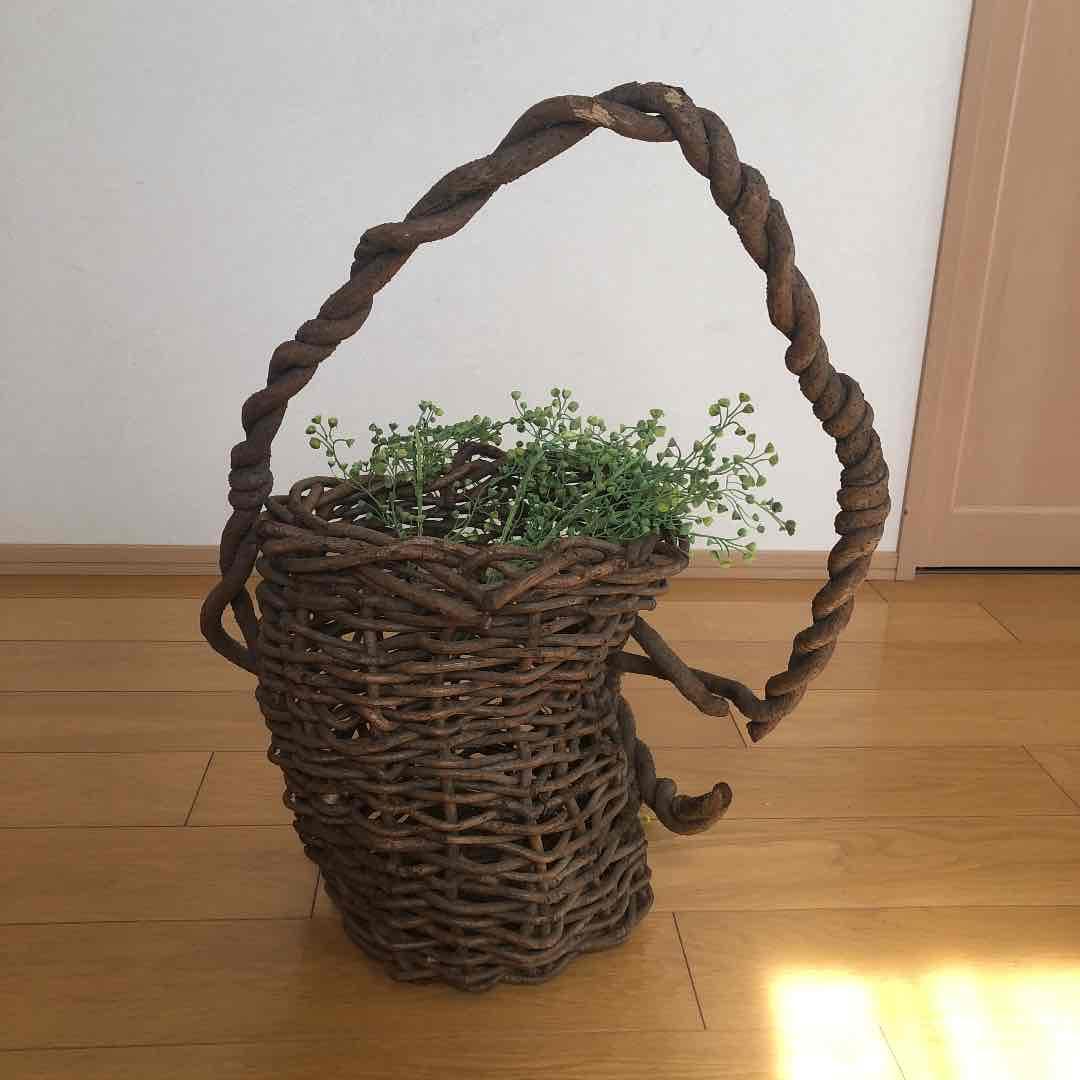 アンティーク　籠　アケビ