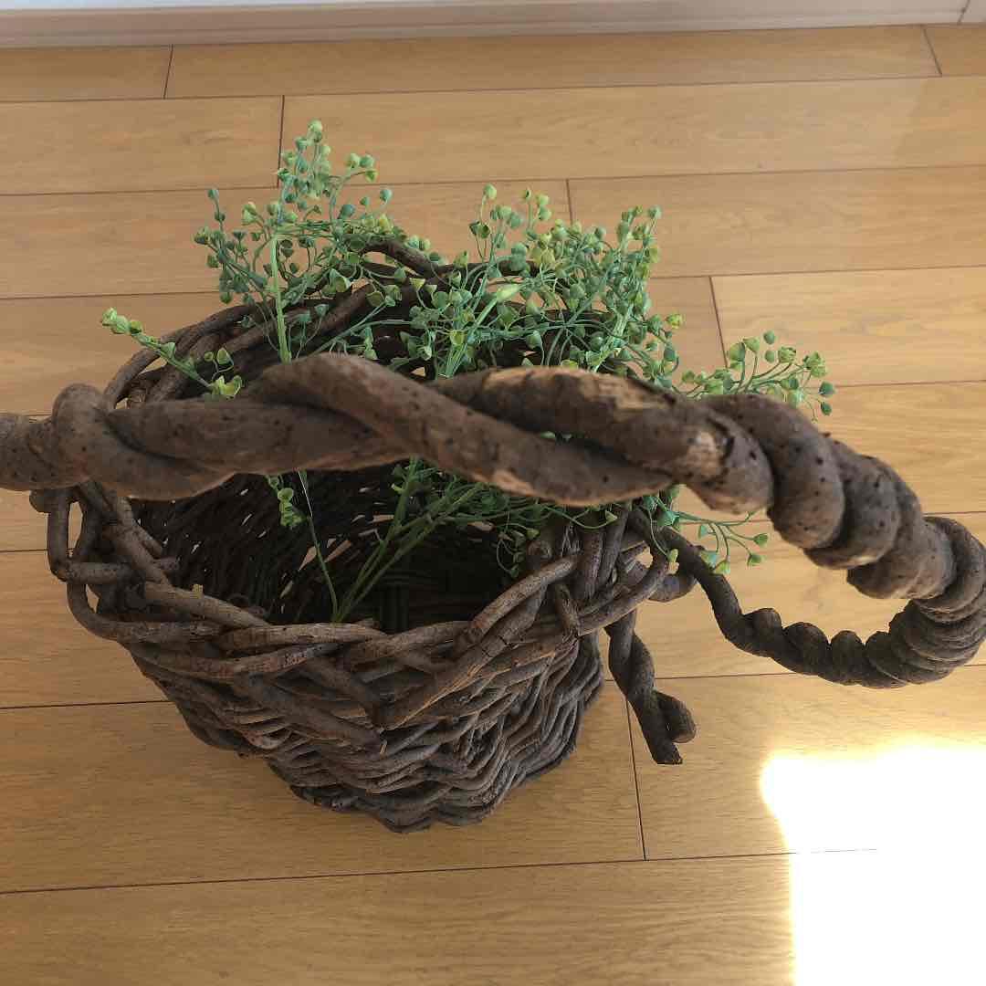 アンティーク　籠　アケビ
