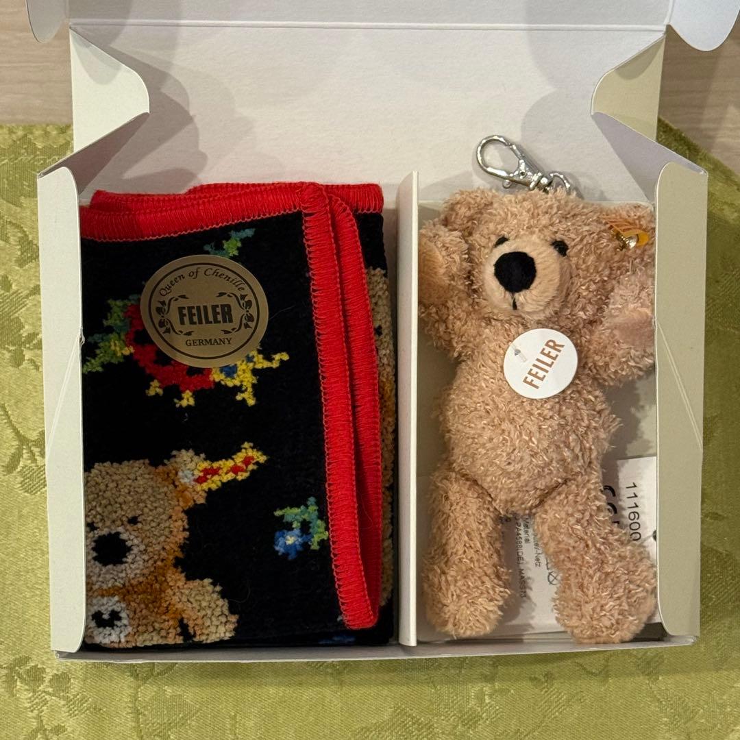 Steiff x FEILER ハンカチ　テディベア　セット
