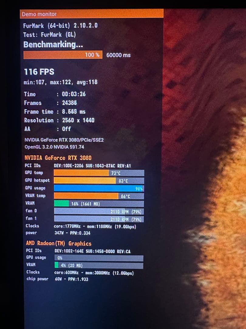 ROG STRIX RTX 3080（ホワイト塗装済み）