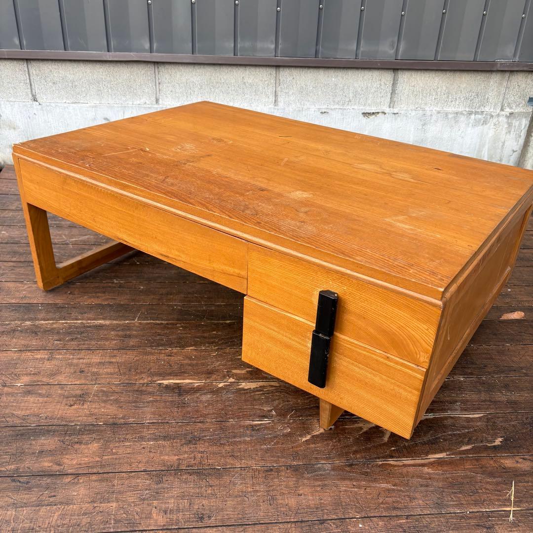 昭和レトロ 古家具 木製文机 引き出し付き座卓 書斎机 ビンテージ ヴィンテージ