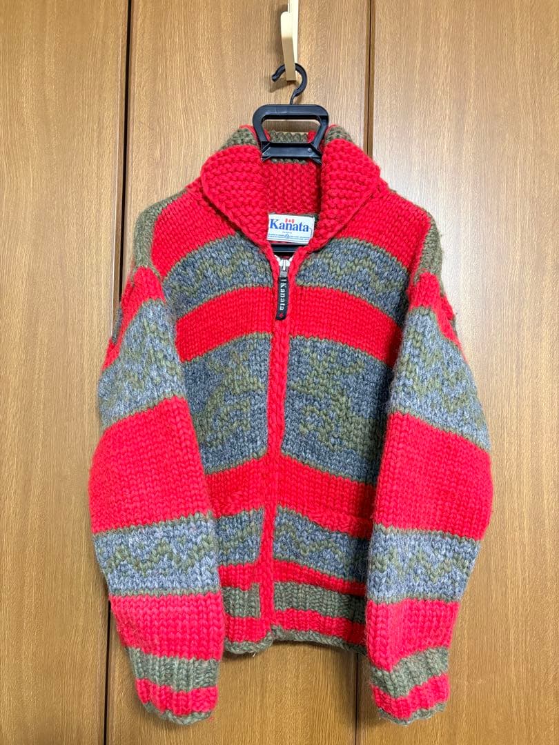 今だけ値下げ⭐︎Kanata⭐︎赤ボーダー ジップアップ/ニットカウチン