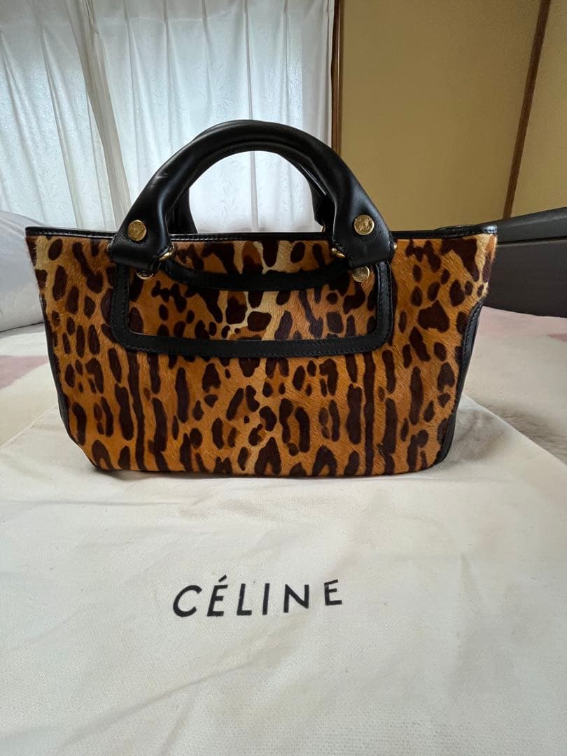 セリーヌCELINE レア希少　ハラコ✖️レザー　トートバッグ ブギー