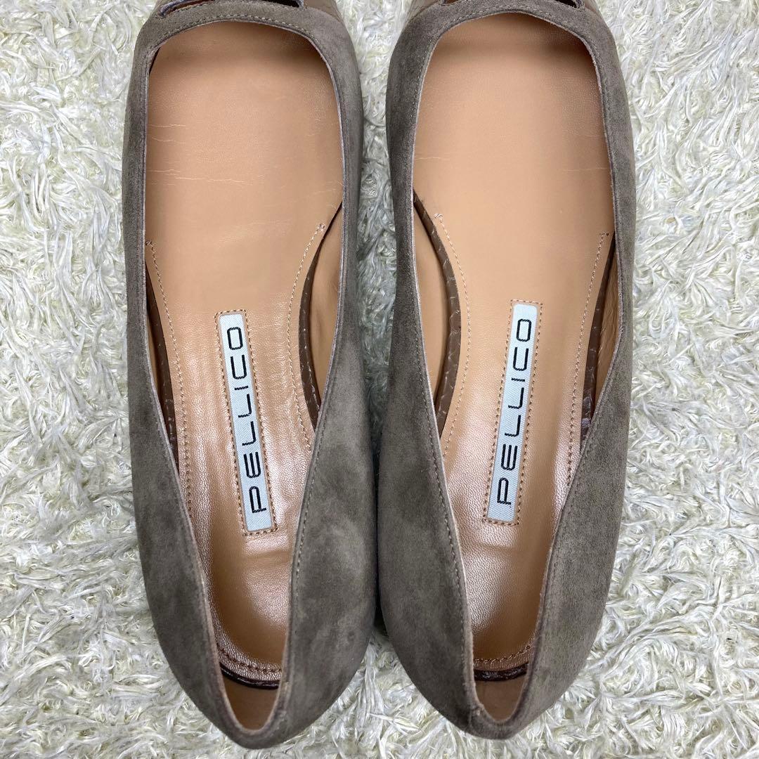 『未使用級』ペリーコ アネッリ フラットパンプス 型押し スエード　39