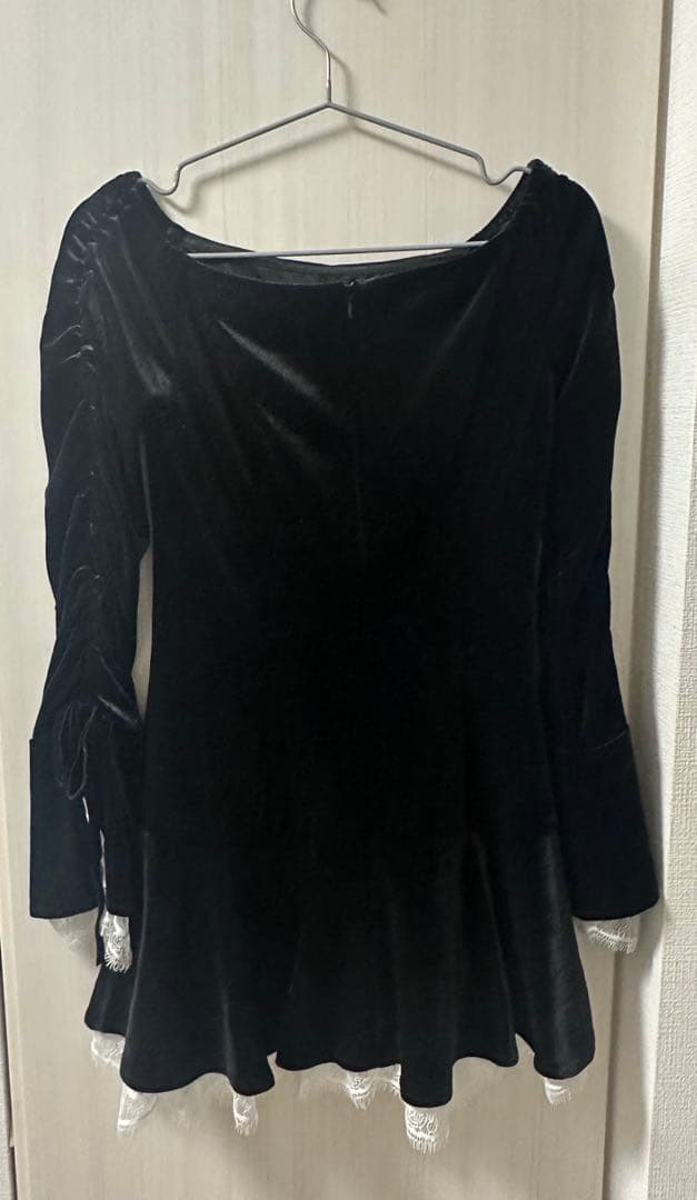 ワンピース mmeeme Classical velvet mini onepiece