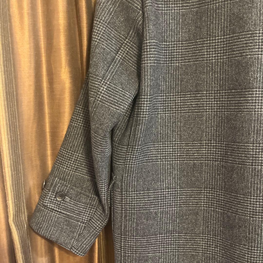 【ブルックスブラザーズ】ダッフルコート　グレーチェック　フード　Sサイズ