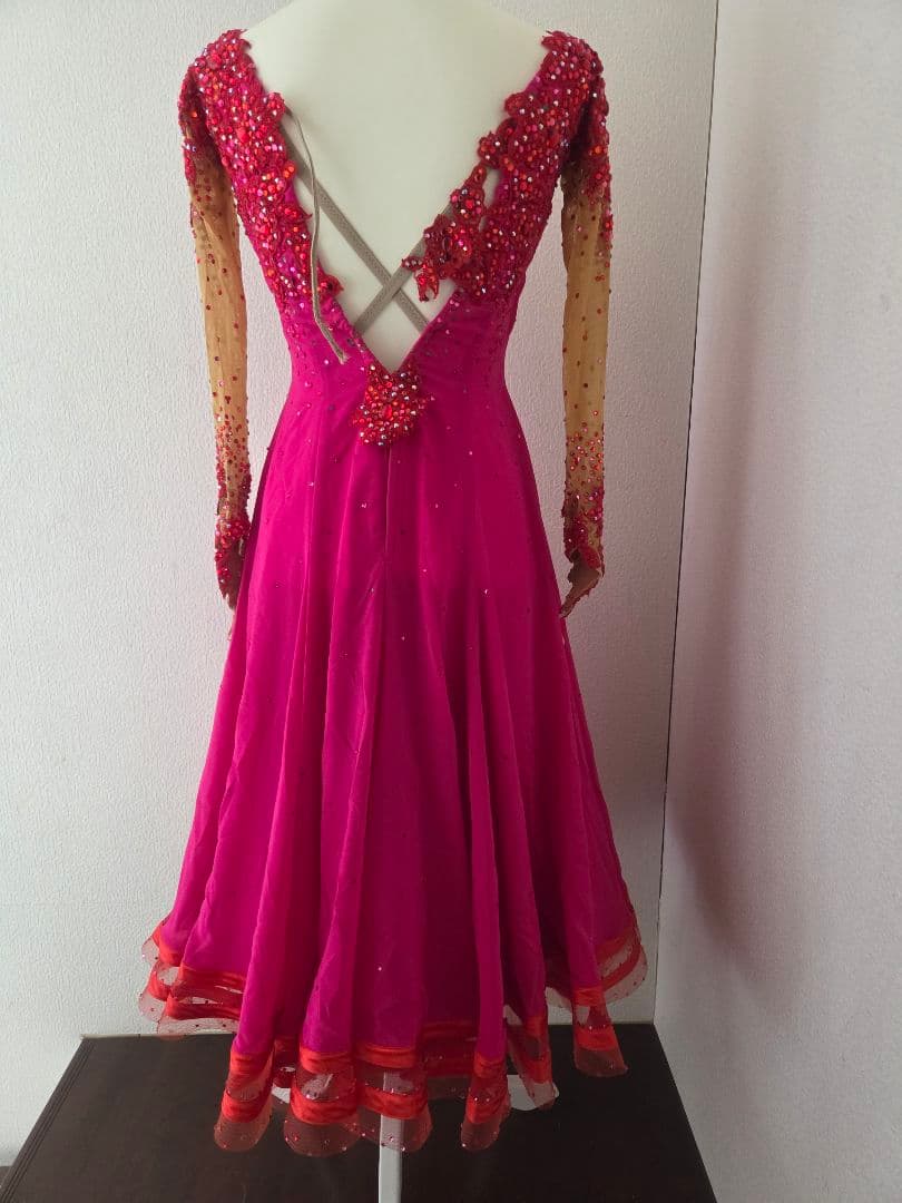 スタンダードドレス ピンク ボールルーム 社交ダンス