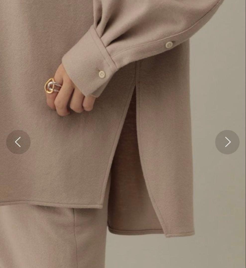 【美品】Chaos ツイルジャージーオーバーサイズシャツ　ブラック ウール