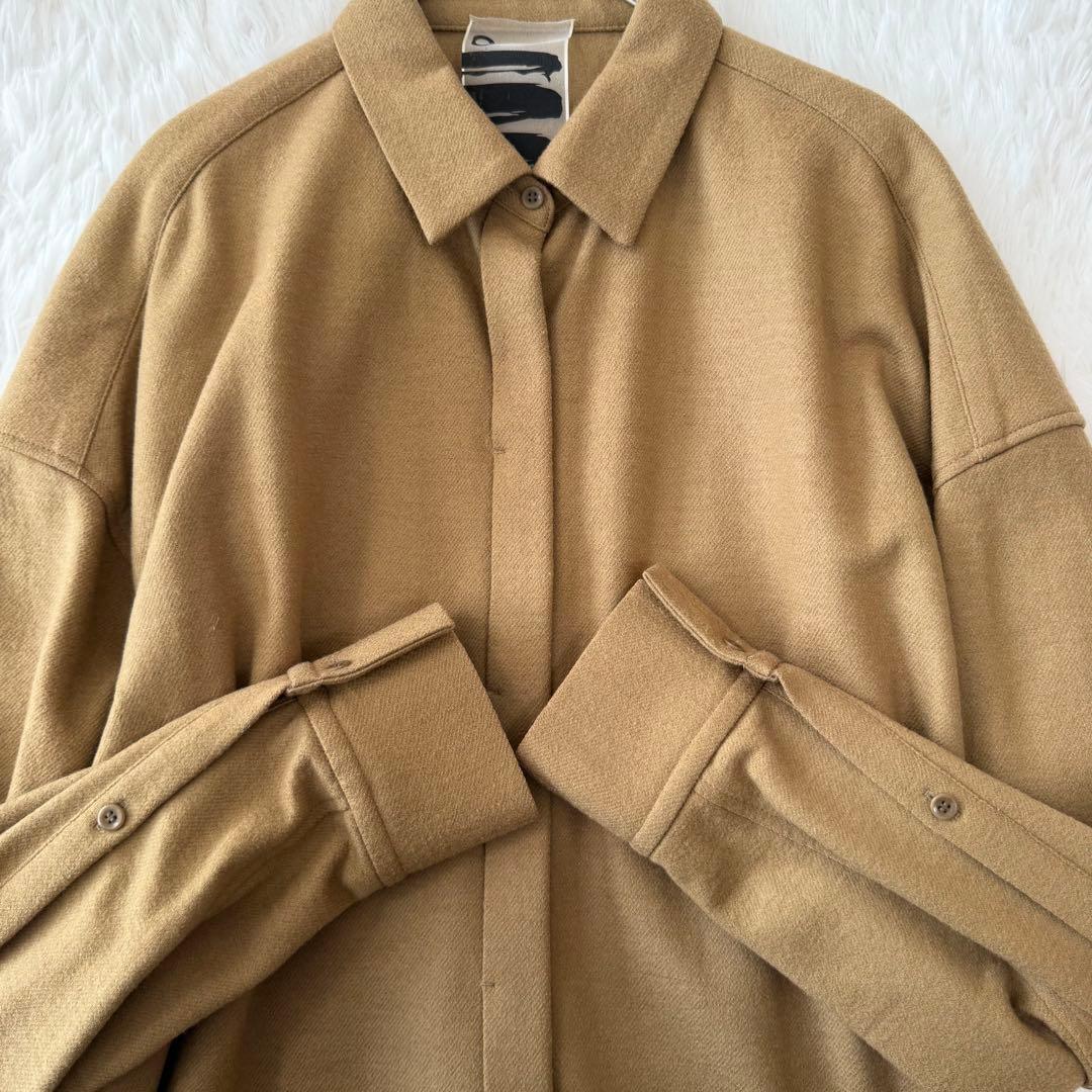 【美品】Chaos ツイルジャージーオーバーサイズシャツ　ブラック ウール