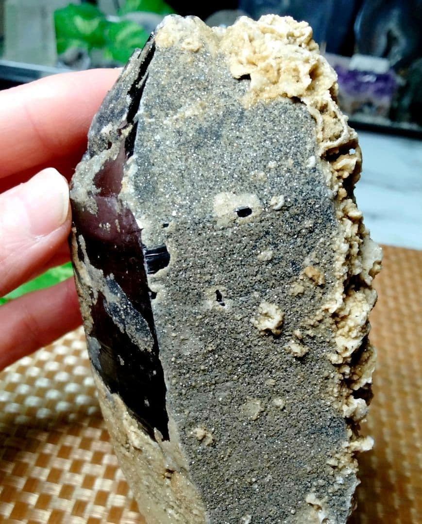 【純天然】★バーコード★★魔除け・厄除け★ 521ｇモリオン 黒水晶 原石