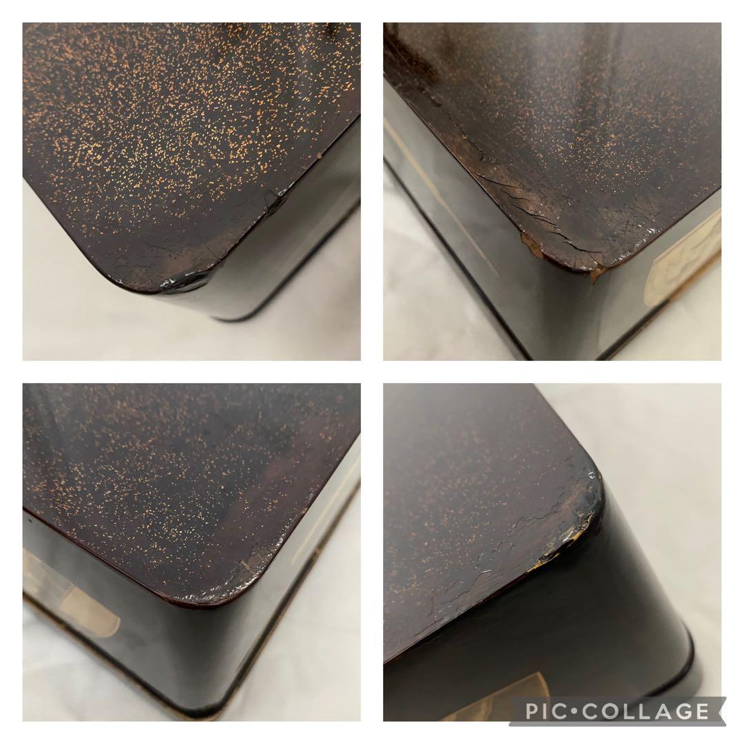 明治期頃 蒔絵 扇面 御料紙箱　料紙箱　草紙箱　書簡 内梨子地　漆器 漆工芸