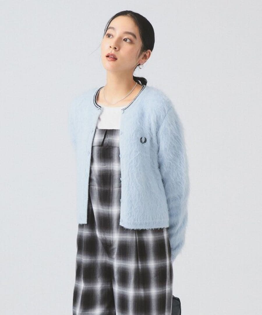 トップス FRED PERRY Fluffy Crewneck Knit Cardigan