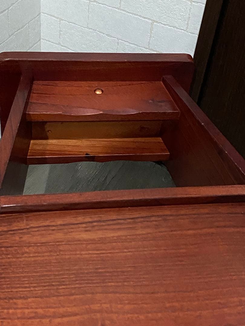 木製 踏み台 収納付き 飾り台 無垢材 アンティーク 昭和レトロ ヴィンテージ