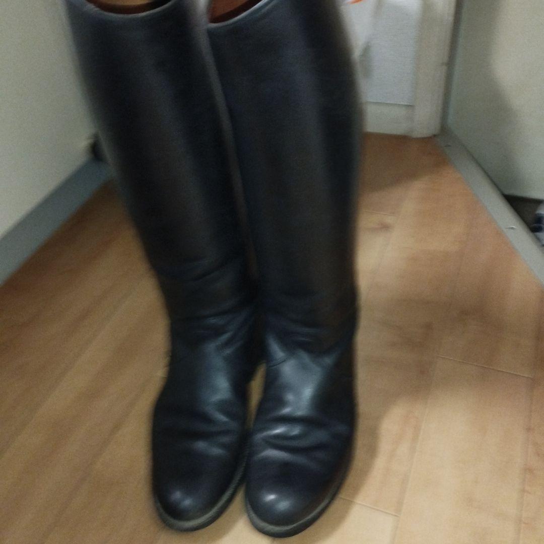 ロングレザーブーツ　本革　乗馬ブーツ　25.5　定価10万以上！