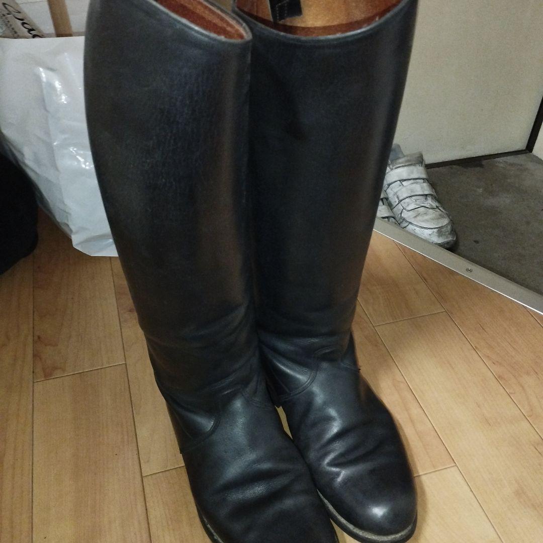 ロングレザーブーツ　本革　乗馬ブーツ　25.5　定価10万以上！