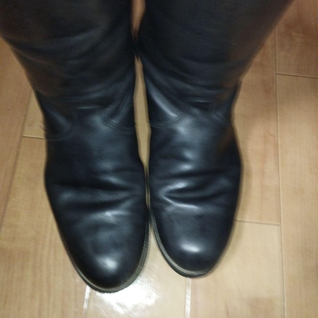 ロングレザーブーツ　本革　乗馬ブーツ　25.5　定価10万以上！
