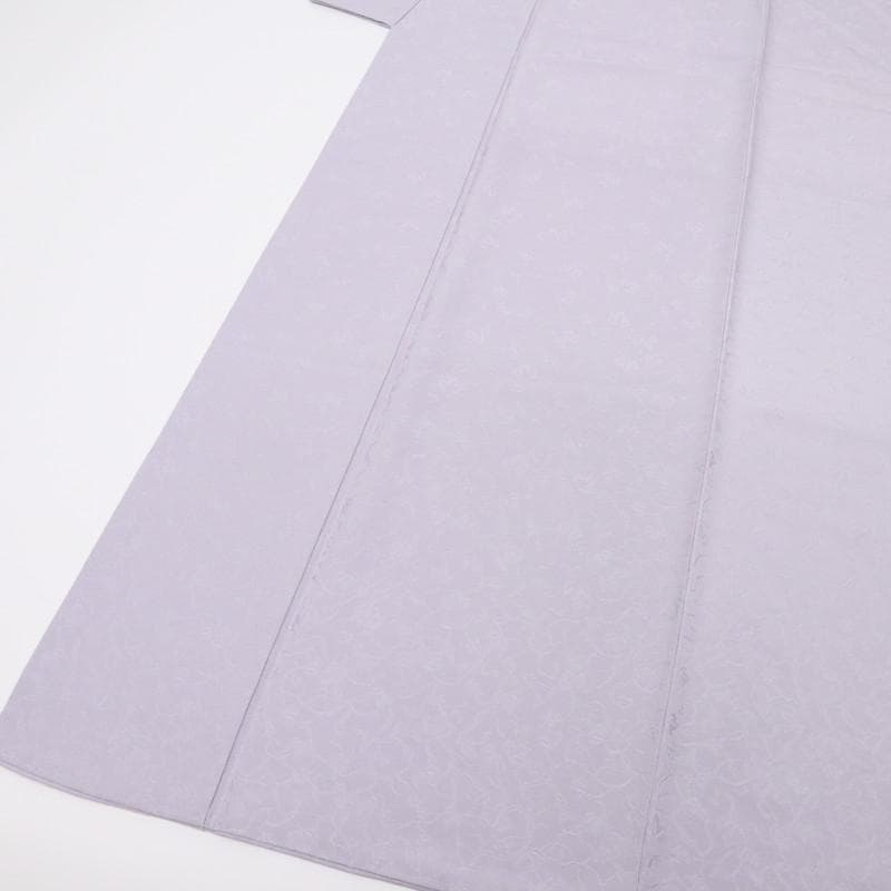 《長尺■色無地■牡丹鼠色◆細やか葡萄唐草地模様◆背紋有■袷正絹着物◆IP1-2》