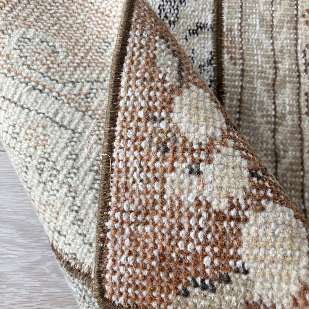 パッチワーク✳︎ 63×97✳︎キャラメル　マロンブラウン　トルコヴィンテージラグ