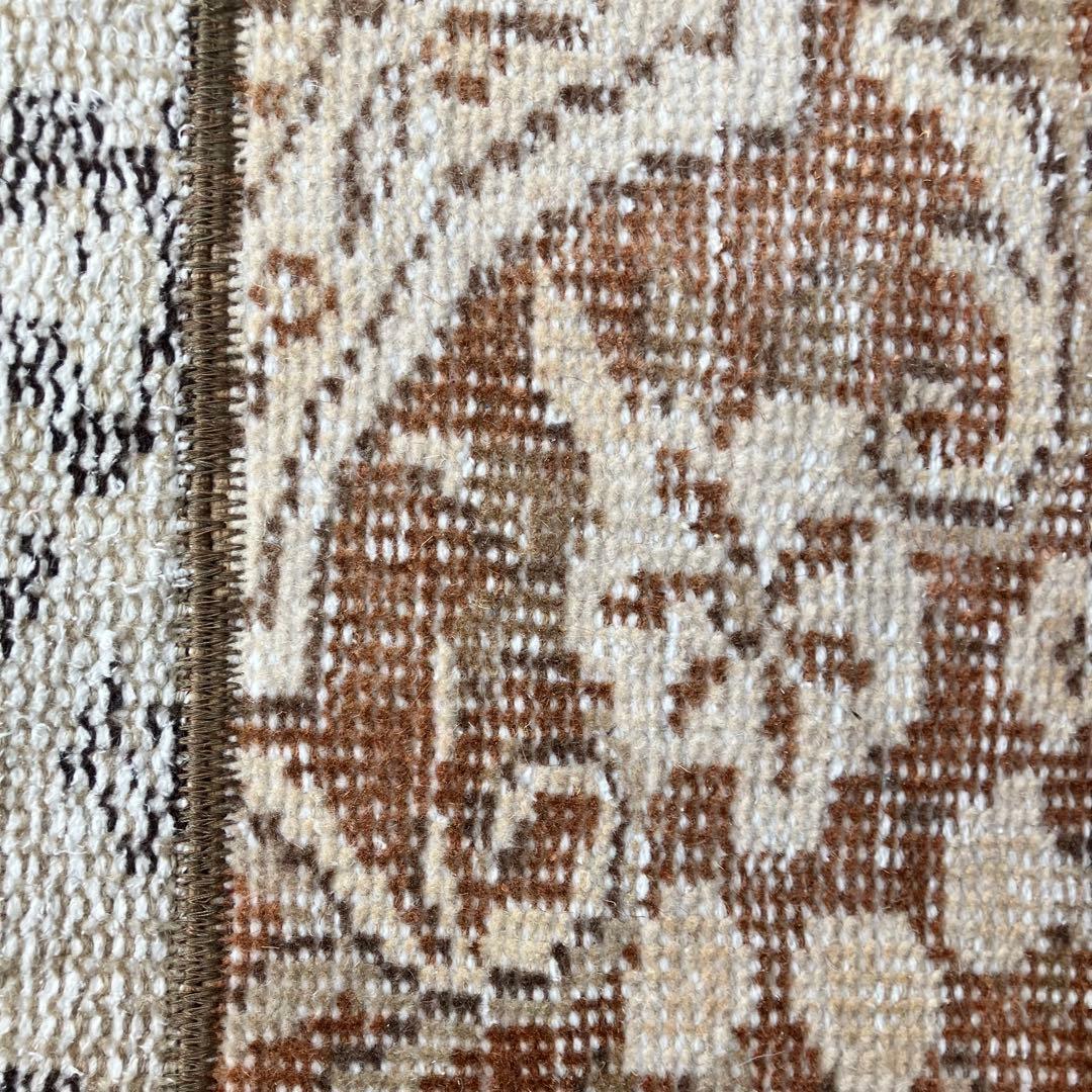 パッチワーク✳︎ 63×97✳︎キャラメル　マロンブラウン　トルコヴィンテージラグ