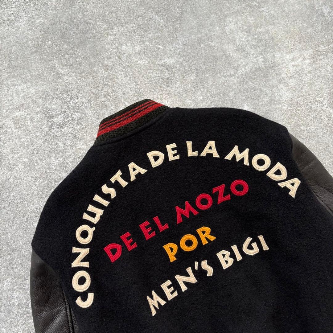 【Men's Bigi】 メンズビギ スタジャン ヴィンテージ ブラック 刺繍